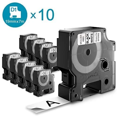 Dymo Taśma D1 19mm x7m juoda/balta 2093098 10 vnt.