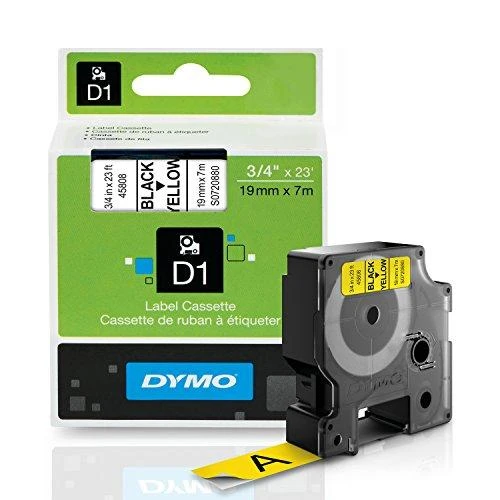 Juostelė DYMO D1 19mm x 7m, juoda ant geltono / S0720880 45808
