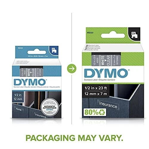 DYMO S0720600 D1 Juostelė 12mm x 7m (skaidri / baltas šifras)