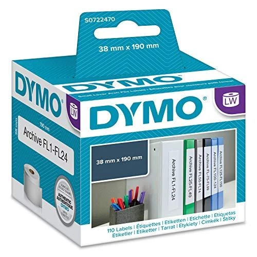 LabelWriter“ baltos kartotinės etiketės, 38x190mm, 1 pakuotė (110 vnt.) DYMO / S0722470