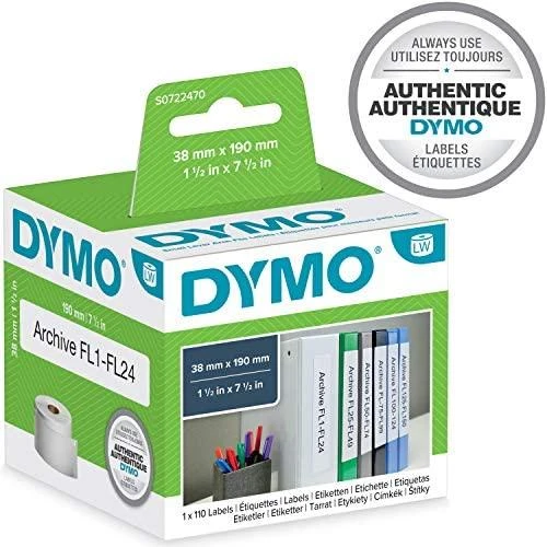 LabelWriter“ baltos kartotinės etiketės, 38x190mm, 1 pakuotė (110 vnt.) DYMO / S0722470