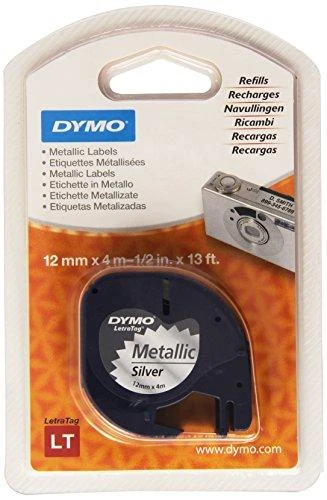 DYMO S0721730 etikečių juostelė Juoda metalo spalvos fone