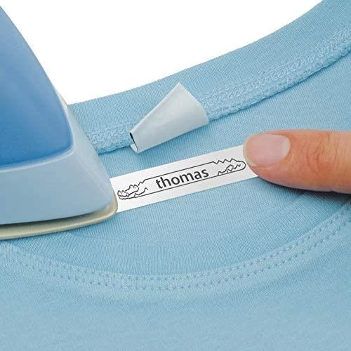 Juostelė DYMO LetraTag 12mm x 2m, juodos raidės baltoje juostoje, tinka aprangai