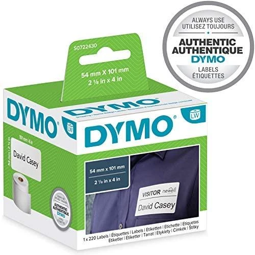 Dymo 99014 (S0722430) Etikečių ritinėlis Juodas on Baltas, 54mm x 101mm, 220 Lipdukų
