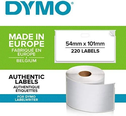 Dymo 99014 (S0722430) Etikečių ritinėlis Juodas on Baltas, 54mm x 101mm, 220 Lipdukų