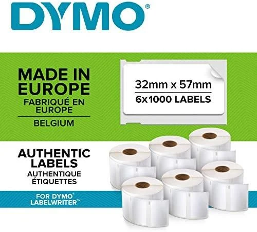 Dymo Dymo Universalios Etiketės 32 x 57 mm baltos 6x 1000 vnt.
