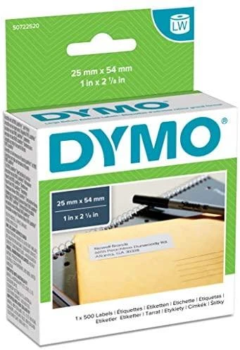 Etiketės DYMO LabelWriter 25x54 mm, 500 vnt. / S0722520 11352