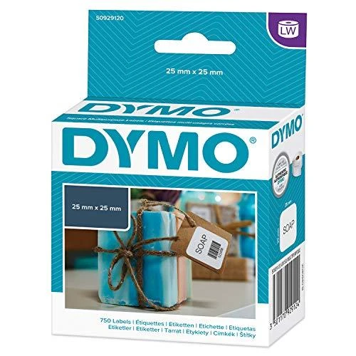 DYMO LabelWriter kvadratinės universalios etiketės, 25x25mm, 750vnt, baltas S0929120