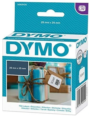 DYMO LabelWriter kvadratinės universalios etiketės, 25x25mm, 750vnt, baltas S0929120