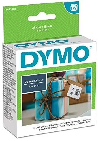 DYMO LabelWriter kvadratinės universalios etiketės, 25x25mm, 750vnt, baltas S0929120