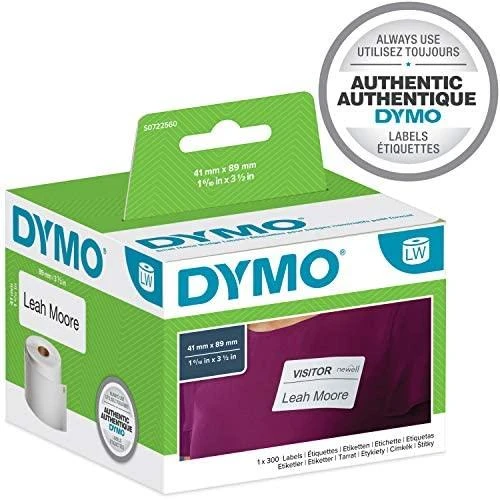 Etiketės DYMO Labelwriter 89x41 mm, 300 vnt, BALTA