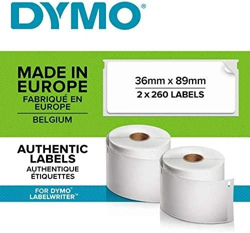 Etiketės DYMO LabelWriter 36x89 mm, 2x260 vnt. / S0722400 99012