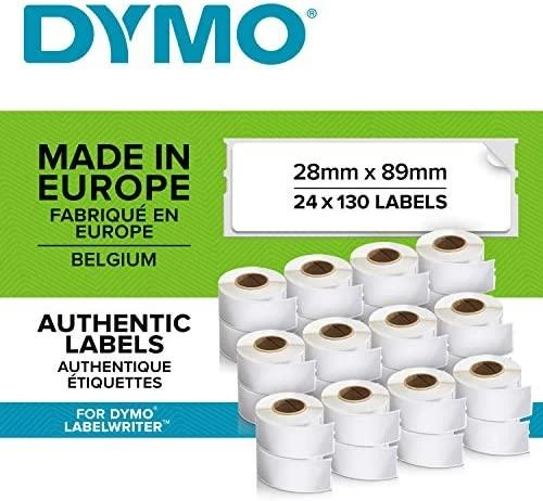 LabelWriter baltos adresų etiketės, 89x28 mm, didelės pakuotės (24x130st), birios DYMO / S0722360