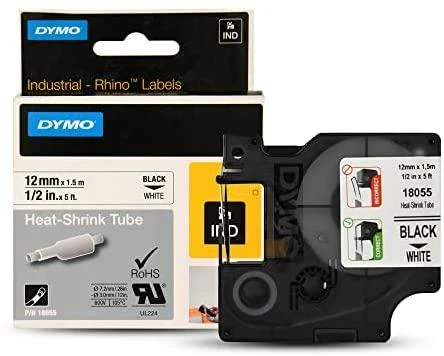 Juostelės etikečių spausdintuvams Dymo RHINO, vinilinė balta, 12mm x 1,5 m