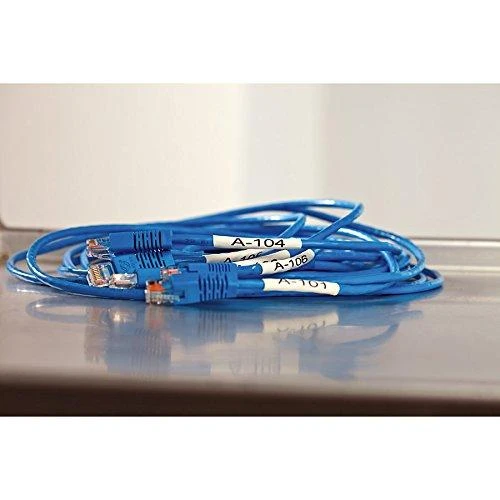 DYMO Rhino Professional, pastebimai susitraukiantis vamzdelis, 19x1,5 mm, juodas tekstas ant baltos žarnos, 1,5 m 18057
