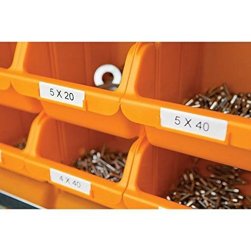 Juostelė DYMO Rhino 12mm x 5.5m, vinilinė, juoda ant balto / S0718600 18444
