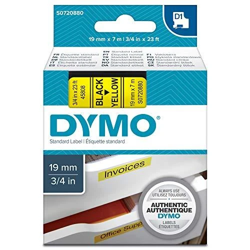 Juostelė DYMO D1 19mm x 7m, juoda ant geltono / S0720880 45808