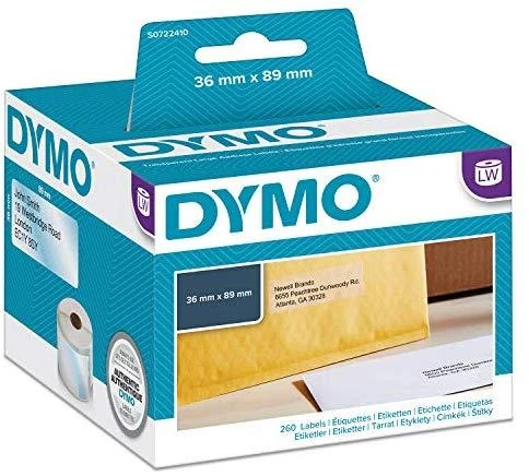 DYMO LW - Large Address Labels - 36 x 89 mm - S0722410 Permatomas Lipni spausdintuvo etiketė