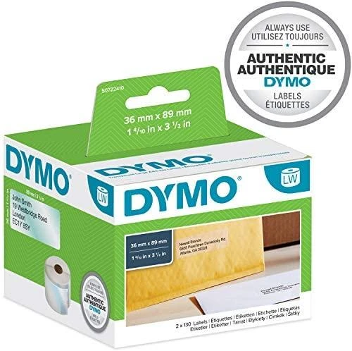 DYMO LW - Large Address Labels - 36 x 89 mm - S0722410 Permatomas Lipni spausdintuvo etiketė