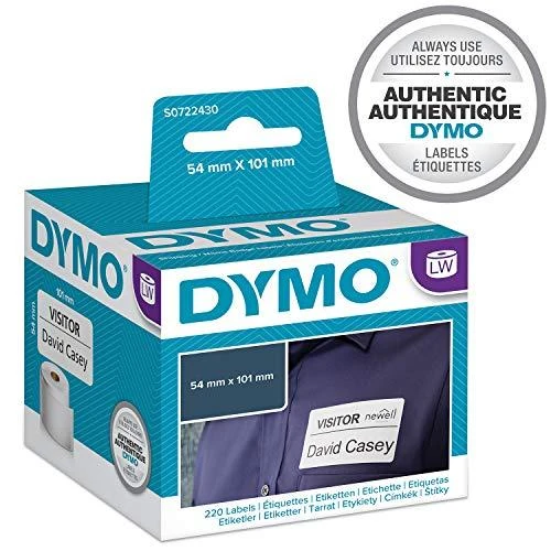 Dymo 99014 (S0722430) Etikečių ritinėlis Juodas on Baltas, 54mm x 101mm, 220 Lipdukų