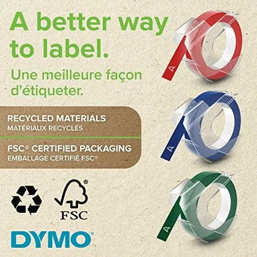 DYMO 3D Juostelės Mechaniniams Etikečių Spausdintuvams 9mm x 3m / raudona/mėlyna/juoda (S0847750)