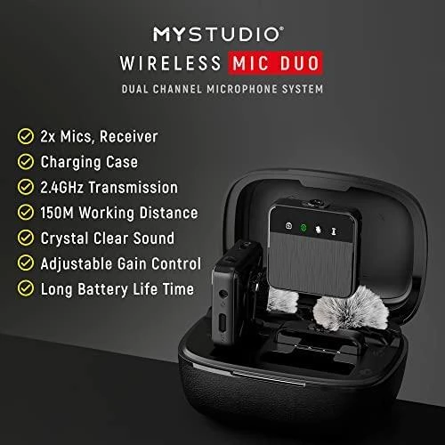 Mikrofonas EasyPix MyStudio Wireless Mic Duo