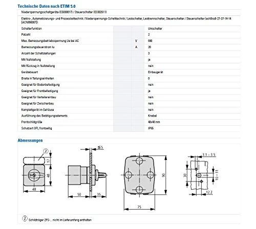 Eaton 20A kumštelio jungiklis T0-2-15432 / E 034110