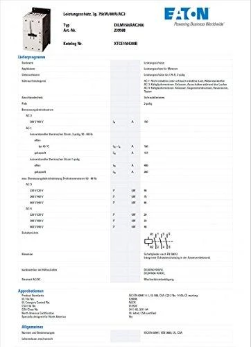 Eaton maitinimo kontaktorius DILM150 RAC240 - 239588