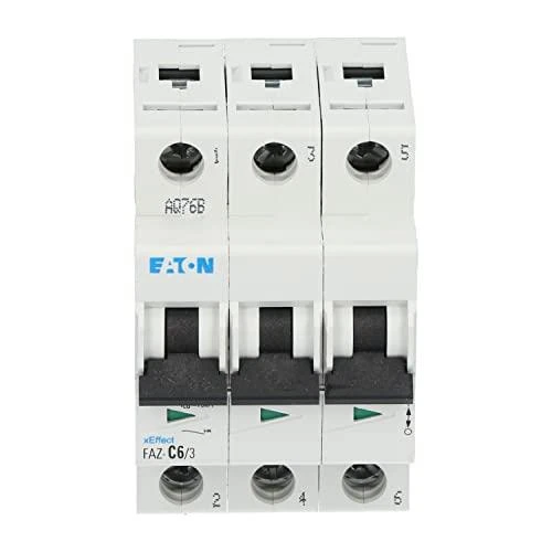 Eaton miniatiūrinis grandinės pertraukiklis FAZ-C6 / 3 3P C 6A 15kA AC - 278867