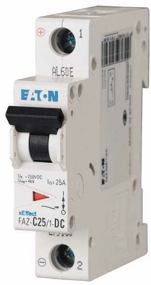 Eaton miniatiūrinis grandinės pertraukiklis FAZ-C4 / 1-DC 1P C 4A 10kA 279124