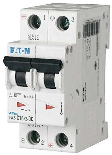 „Eaton“ grandinės pertraukiklis 2P C 40A 15 kA AC FAZ C40/2-DC (279144)