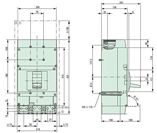 Eaton maitinimo grandinės pertraukiklis NZMN4-VE800 3 polių 800A selektyvus 265769