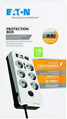Eaton PB6TUF viršįtampių ribotuvas 6 AC išvestis(ys / čių) 220-250 V Juoda, Balta