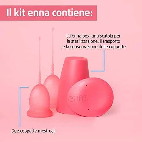 "Enna" ciklo menstruacinė taurė taurė M dydžio 2 taurės sterilizatorius
