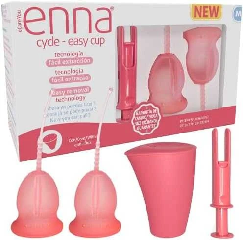 "Enna Cycle 2" mėnesinių taurelės M dydžio + aplikatorius