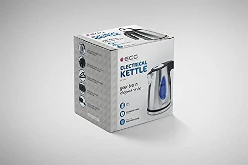 ECG RK 1740 Elektrinė virdulys, 1.7 L, 2000 W, Mėlyna light, Nerūdijantis plienas design