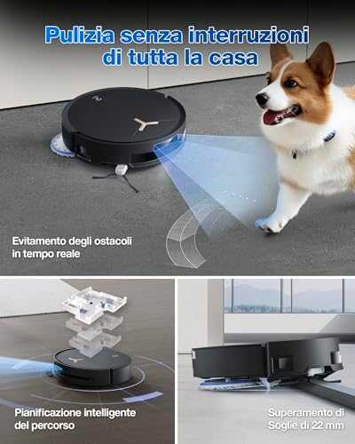 Dulkių siurblys - robotas Ecovacs Deebot T50 Max Pro Omni, Juodas