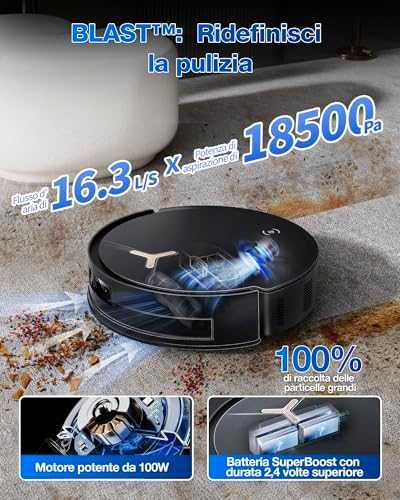 Dulkių siurblys - robotas Ecovacs Deebot T50 Max Pro Omni, Juodas