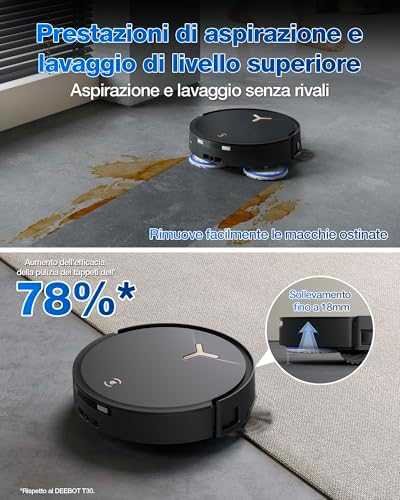 Dulkių siurblys - robotas Ecovacs Deebot T50 Max Pro Omni, Juodas