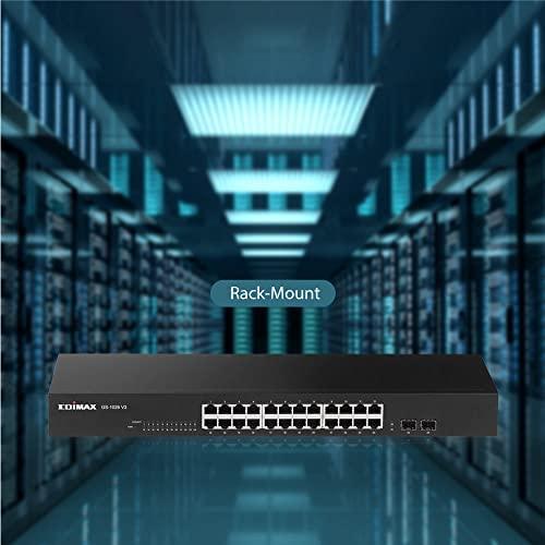 Šakotuvas EDIMAX 26 prievadų Gigabit jungiklis su 2 SFP prievadais