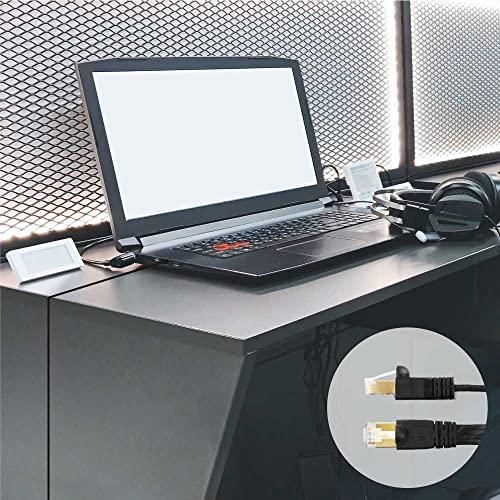 EDIMAX CAT8 U-FTP AWG26 plikas varis Flat Patch laidas 5M Juodas