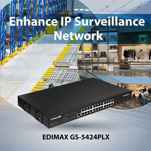 Šakotuvas EDIMAX 24 prievadų gigabito PoE tolimojo ryšio 10 GbE uplink komutatorius