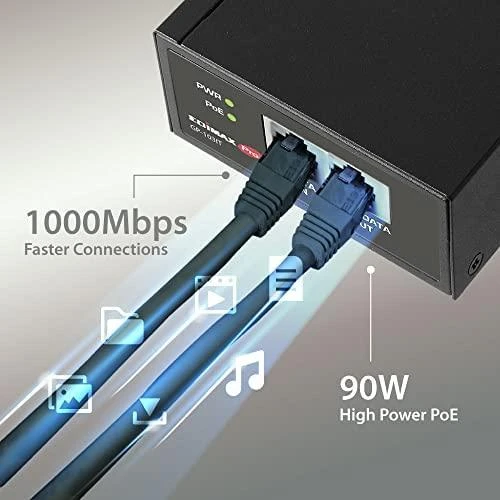 Šakotuvas EDIMAX Gigabit PoE skirstytuvas IEEE 802.3bt Gigabit 90W PoE++ purkštukas