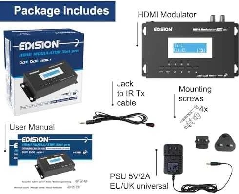 HDMI moduliatorius EDISION 3in1 DVB-T/DVB-C/ISDB-T