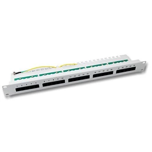 Efb Elektronik „Ecolan Patchfeld Cat 3 ISDN 19" 1HE 25 prievadų RJ45 8/4“ šviesiai pilkas RAL7035