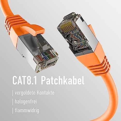 Efb Elektronik M-Cab CAT8.1 Oranžinis 2M PATCH CORD/RJ45 S/FTP LSZH 40GBIT CU LAN
