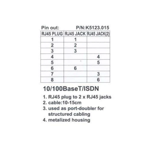 Ecolan EFB EFB T-Adapteris Cat.5e 10/100BaseT/ISDN