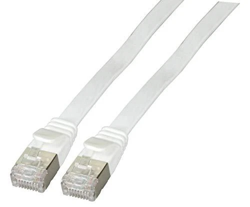 Efb Elektronik EFB plokščias RJ45 U / FTP patch kabelis, Cat.6A, PVC, 0,5 m, Balta (K5545WS.0,5)