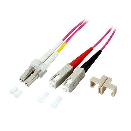 Efb Elektronik EFB EFB LWL Kabelis Duplex Jumper LC-SC 50/125 OM4 3 Meter LSZH Halogenfrei erika violett 2.0mm geprueft mit Messprotokoll
