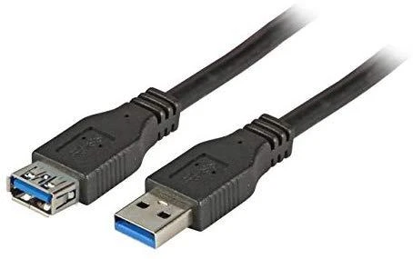 USB kabelis EFB USB-A - USB-A 1,8 m Juodas (K5237.1.8)